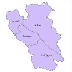 نقشه ی بخش های شهرستان کرمانشاه