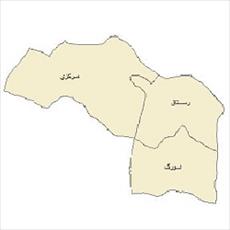 نقشه بخش های شهرستان داراب