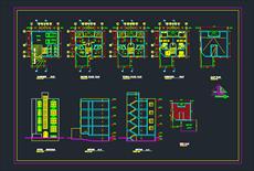 نقشه های اتوکد ساختمان مسکونی 4 طبقه به همراه فایل پاورپوینت ضوابط و قوانین شهرداری در طراحی مسکونی