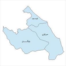 نقشه ی بخش های شهرستان پاوه
