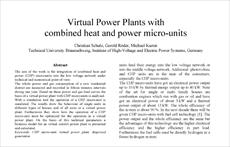 مقاله ترجمه شده با عنوان نیروگاه های مجازی با میکرو واحدهای برق و حرارت ترکیبی، به همراه اصل مقاله