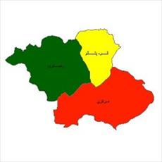 نقشه ی بخش های شهرستان زنجان