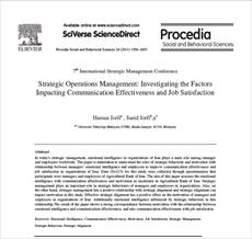مقاله ترجمه شده با عنوان عملکرد مدیریت استراتژیک: بررسی عوامل موثر بر اثربخشی ارتباط و رضایت مندی